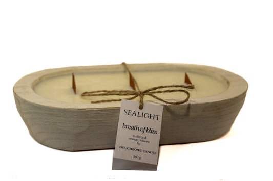 Doughbowl Candle - Teakwood & Orange Blossom - "Breath of Bliss" - 80 hours