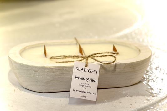 Doughbowl Candle - Teakwood & Orange Blossom - "Breath of Bliss" - 80 hours