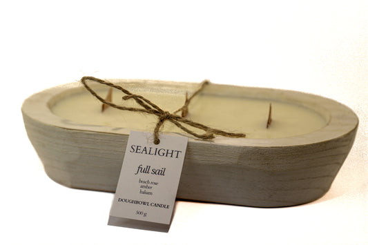Doughbowl Candle - Damask Rose & Amber - "Full Sail" - 80 hours