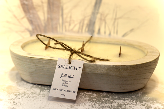 Doughbowl Candle - Damask Rose & Amber - "Full Sail" - 80 hours