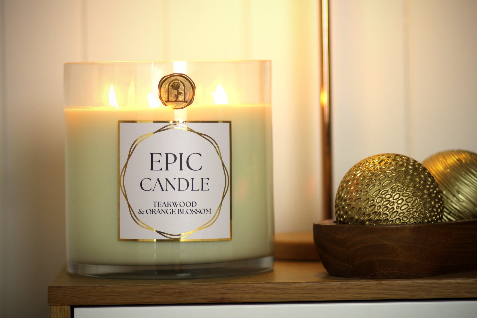 Big Candle, Epic Candle, Huge Candle, Longlife Candle, XXL Candle, Extra Long Burning Candle, Teakwood, Orange Blossom