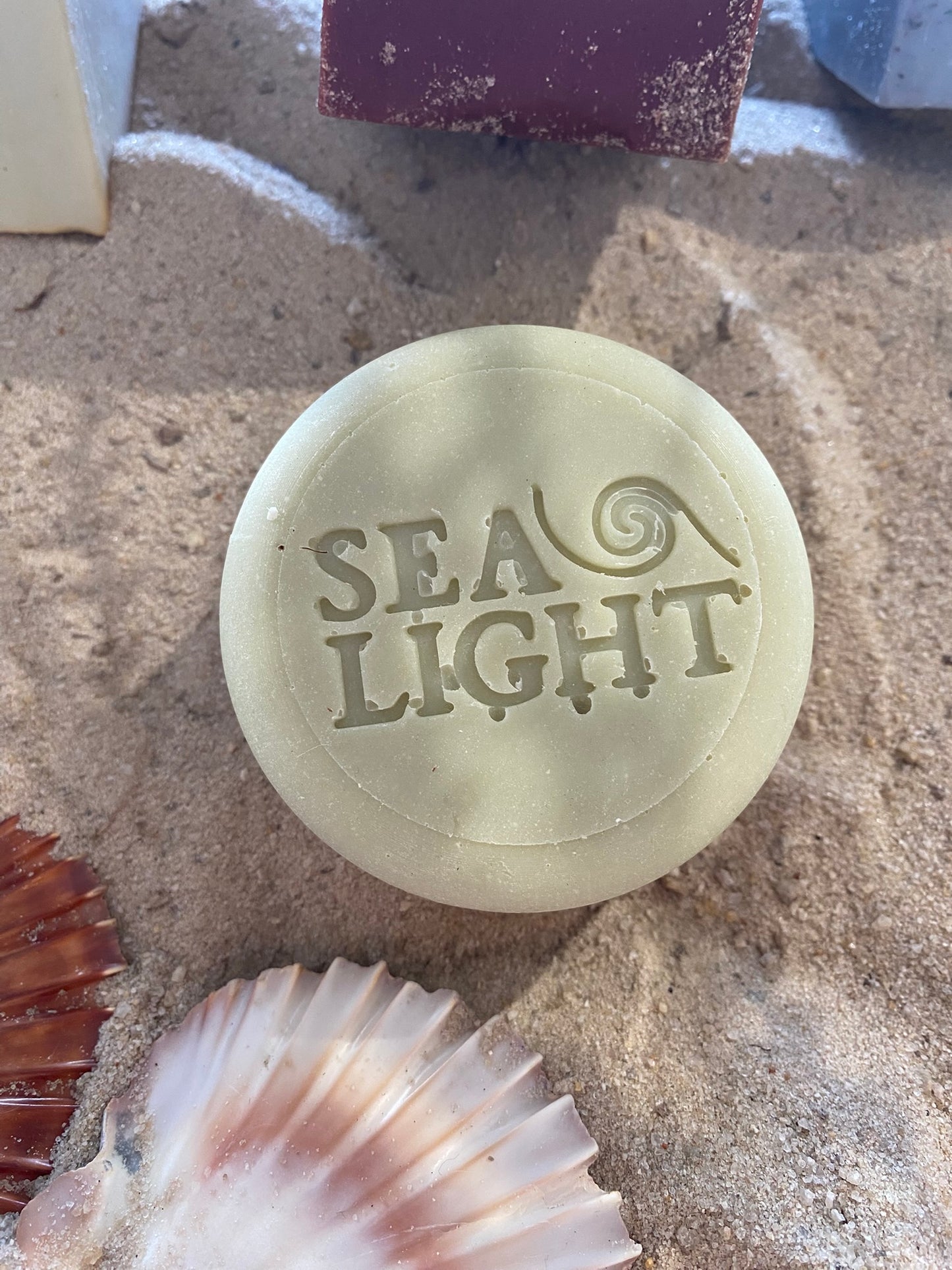 Loofah Soap - Round Soap with Loofah Pieces - Lemongrass Scent