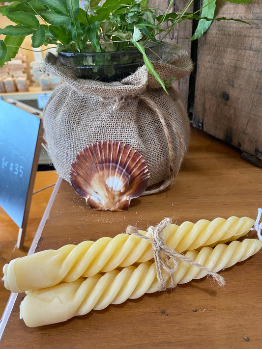 Beeswax Twisted Candles - Australian Beeswax - Pack of 3