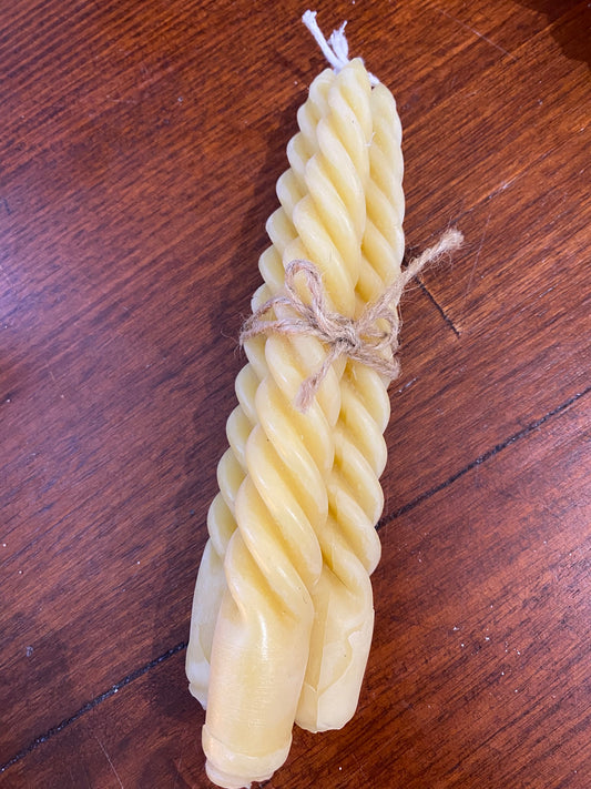 Beeswax Twisted Candles - Australian Beeswax - Pack of 3