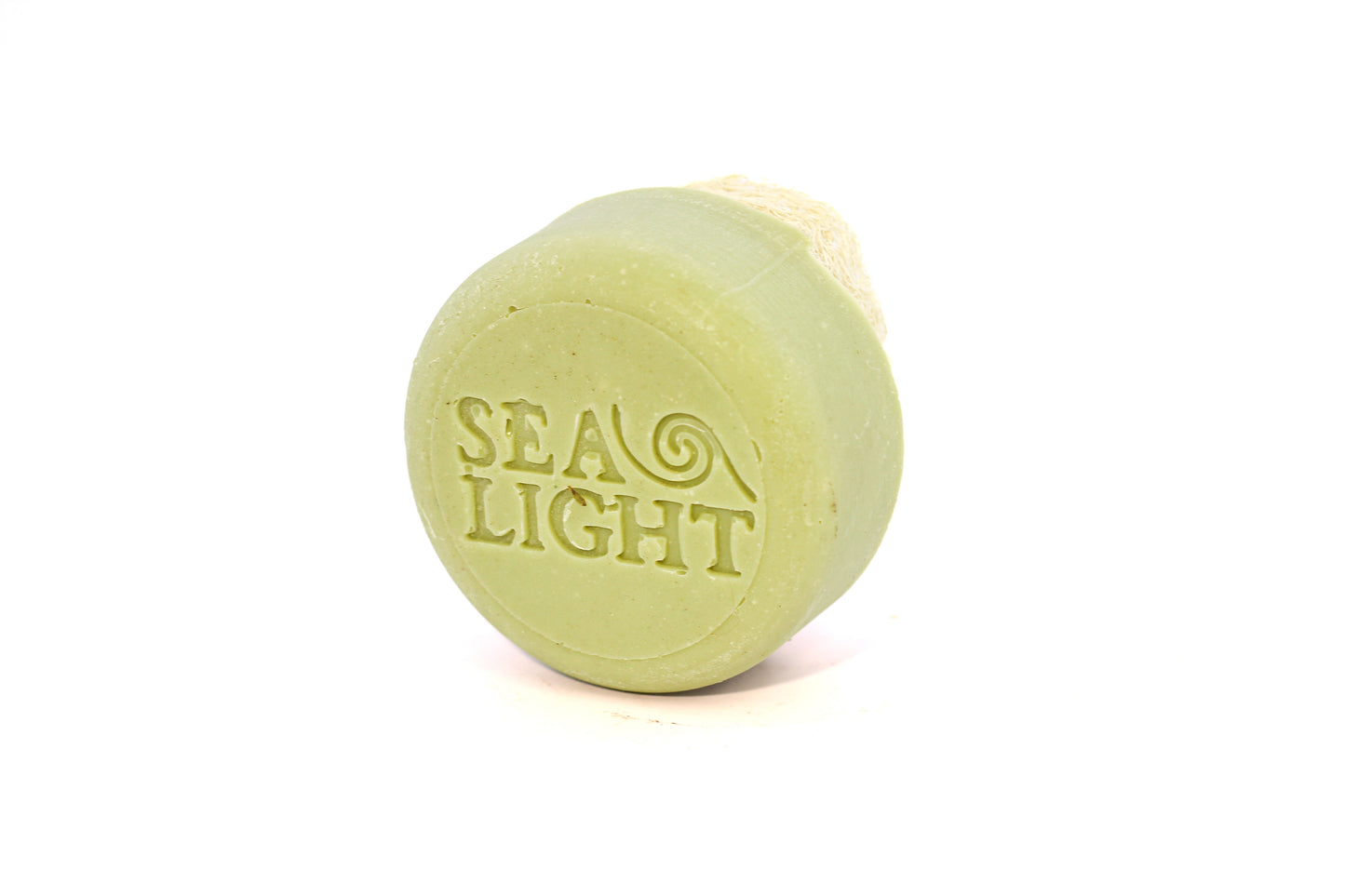 Loofah Soap - Round Soap with Loofah Pieces - Lemongrass Scent