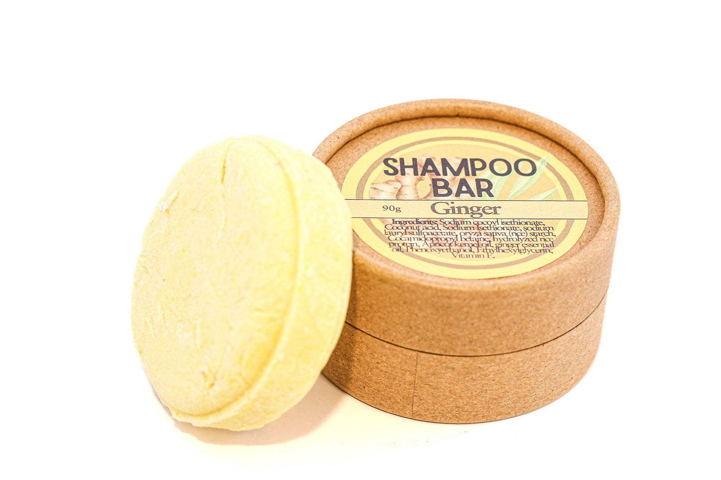XL Shampoo Bar ~ Ginger ~ 50 washes ~ Rice Protein Solid Shampoo ~